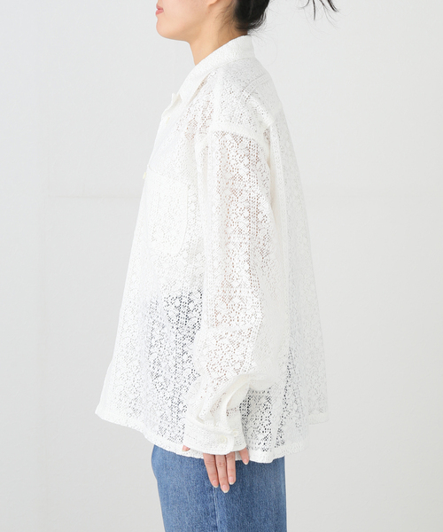 JANE SMITH / JOHN SMITH(ジェーンスミスジョンスミス)の「【JANE SMITH/ジェーンスミス】COTTON POLYESTER BLOCK LACE O:シャツ(シャツ/ブラウス・レディース・アイボリー・MEDIUM)」の7枚目の写真
