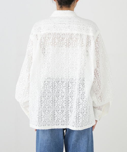 JANE SMITH / JOHN SMITH(ジェーンスミスジョンスミス)の「【JANE SMITH/ジェーンスミス】COTTON POLYESTER BLOCK LACE O:シャツ(シャツ/ブラウス・レディース・アイボリー・MEDIUM)」の8枚目の写真