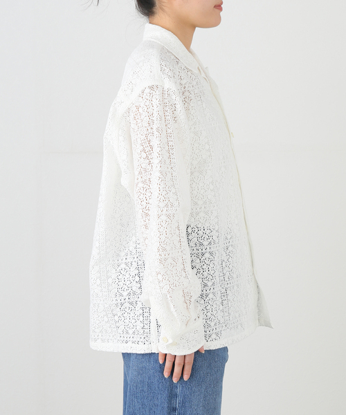 JANE SMITH / JOHN SMITH(ジェーンスミスジョンスミス)の「【JANE SMITH/ジェーンスミス】COTTON POLYESTER BLOCK LACE O:シャツ(シャツ/ブラウス・レディース・アイボリー・MEDIUM)」の9枚目の写真