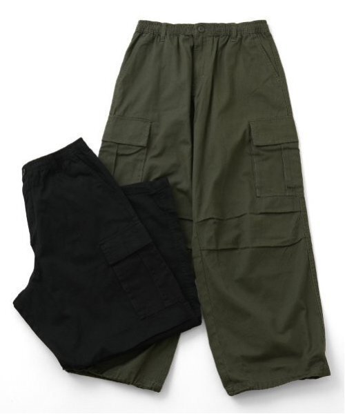 GLAZOS（グラソス）の「【大人向けサイズあり】コットンツイル・ワイドカーゴパンツ（その他パンツ・キッズ・ブラック/カーキ・LL/M/L/S）」の6枚目の写真