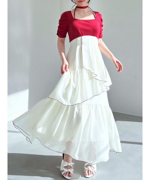 RESEXXY バイカラーメローフレアワンピース セール】バイカラーメローフレアワンピース（ワンピース