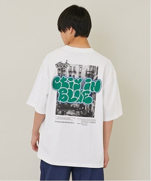 GLAZOS(グラソス)の「フォトグラフィティロゴ発泡プリントビッグ半袖Tシャツ(Tシャツ/カットソー・メンズ・ブルー/イエロー/ブラック/ホワイト・L/M/S/LL)」の2枚目の写真