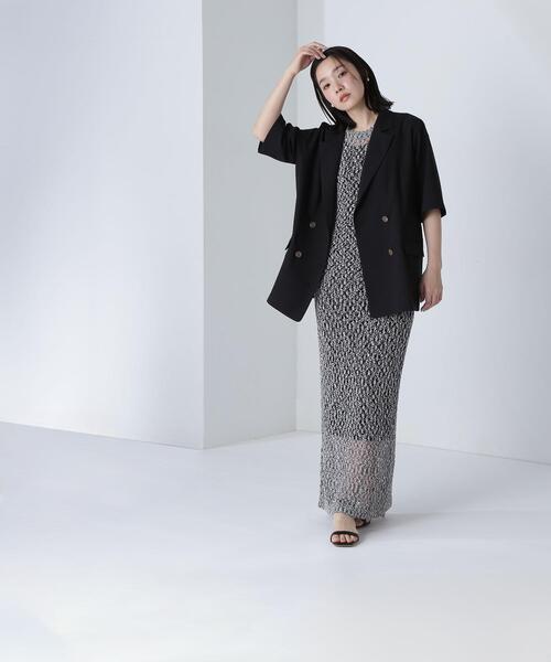 NATURAL BEAUTY BASIC(ナチュラルビューティーベーシック)の「◇【THINK NATURAL】ハーフスリーブダブルジャケット(テーラードジャケット・レディース・ベージュ/ブラック・FREE)」の20枚目の写真