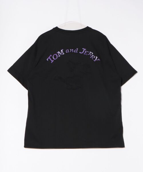 （26）トムとジェリー Tシャツ ブラック 新品タグ付き AS KNOW AS（アズノゥアズ） tシャツ トムとジェリー 刺繍Tシャツ