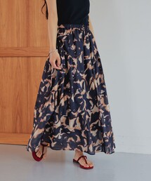 EMMEL REFINES | ＜EMMEL REFINES＞EM ボカシプリント サイドギャザー スカート(スカート)