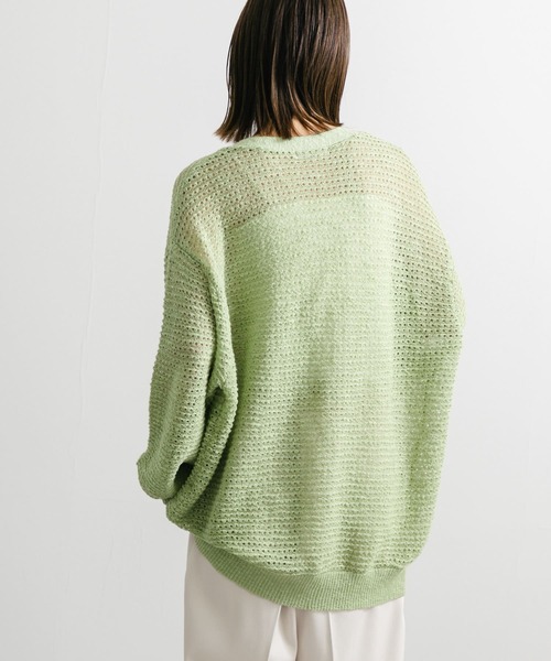 セール】『ユニセックス』『洗濯可』シアーVネックカーディガン