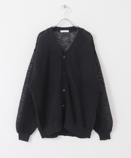 SENSE OF PLACE by URBAN RESEARCH(センスオブプレイスバイアーバンリサーチ)の「『ユニセックス』『洗濯可』シアーVネックカーディガン(カーディガン/ボレロ・メンズ・ブラック/ミント/レッド・MEDIUM/LARGE)」の5枚目の写真