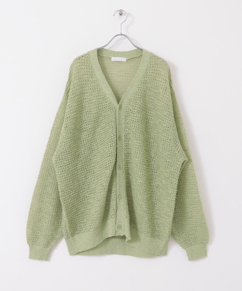 SENSE OF PLACE by URBAN RESEARCH(センスオブプレイスバイアーバンリサーチ)の「『ユニセックス』『洗濯可』シアーVネックカーディガン(カーディガン/ボレロ・メンズ・ブラック/ミント/レッド・MEDIUM/LARGE)」の6枚目の写真