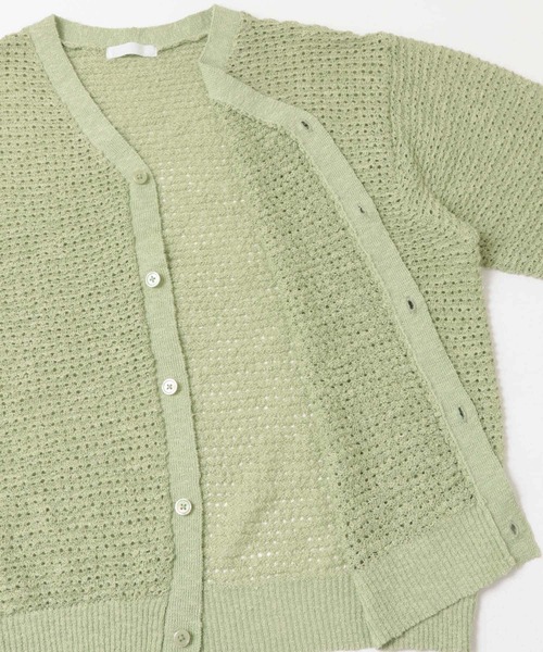 SENSE OF PLACE by URBAN RESEARCH(センスオブプレイスバイアーバンリサーチ)の「『ユニセックス』『洗濯可』シアーVネックカーディガン(カーディガン/ボレロ・メンズ・ブラック/ミント/レッド・MEDIUM/LARGE)」の7枚目の写真