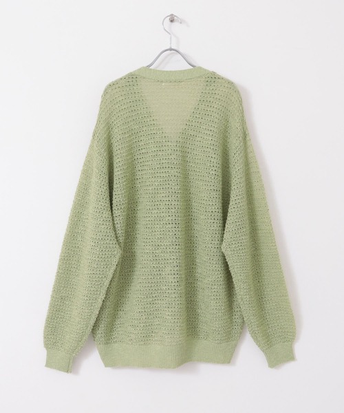 SENSE OF PLACE by URBAN RESEARCH(センスオブプレイスバイアーバンリサーチ)の「『ユニセックス』『洗濯可』シアーVネックカーディガン(カーディガン/ボレロ・メンズ・ブラック/ミント/レッド・MEDIUM/LARGE)」の8枚目の写真