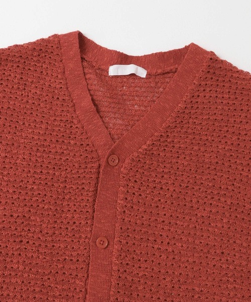 SENSE OF PLACE by URBAN RESEARCH(センスオブプレイスバイアーバンリサーチ)の「『ユニセックス』『洗濯可』シアーVネックカーディガン(カーディガン/ボレロ・メンズ・ブラック/ミント/レッド・MEDIUM/LARGE)」の11枚目の写真