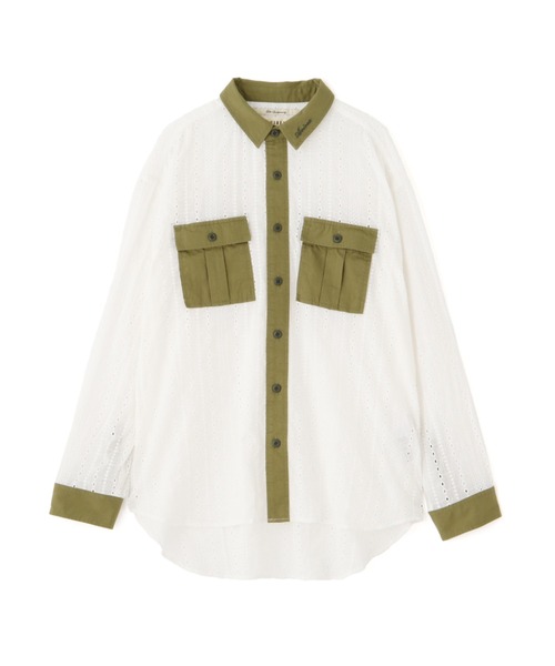 AVIREX(アヴィレックス)の「《WEB LIMITED Belle LINE》LACE SHIRT/レースシャツ(シャツ/ブラウス・レディース・オリーブ/ブラック・M/S)」の16枚目の写真