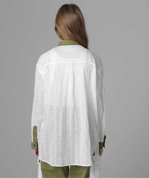 AVIREX(アヴィレックス)の「《WEB LIMITED Belle LINE》LACE SHIRT/レースシャツ(シャツ/ブラウス・レディース・オリーブ/ブラック・M/S)」の8枚目の写真