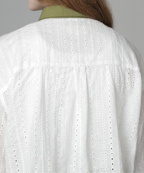 AVIREX(アヴィレックス)の「《WEB LIMITED Belle LINE》LACE SHIRT/レースシャツ(シャツ/ブラウス・レディース・オリーブ/ブラック・M/S)」の9枚目の写真