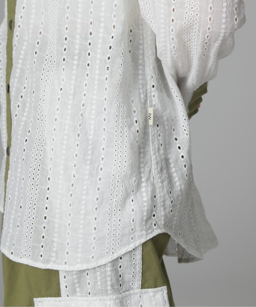 AVIREX(アヴィレックス)の「《WEB LIMITED Belle LINE》LACE SHIRT/レースシャツ(シャツ/ブラウス・レディース・オリーブ/ブラック・M/S)」の12枚目の写真
