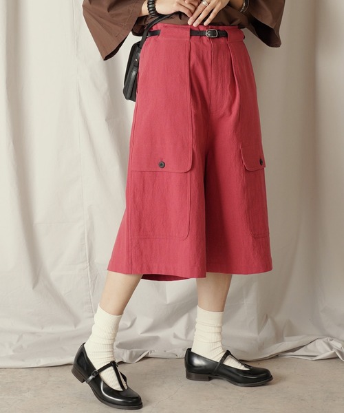 Aphlotus(アプロタス)の「C/Lキャンバス 6ポケット バックギャザー M-47 ベイカーハーフパンツ(その他パンツ・メンズ・レッド/チャコール・SMALL/MEDIUM/LARGE)」の2枚目の写真