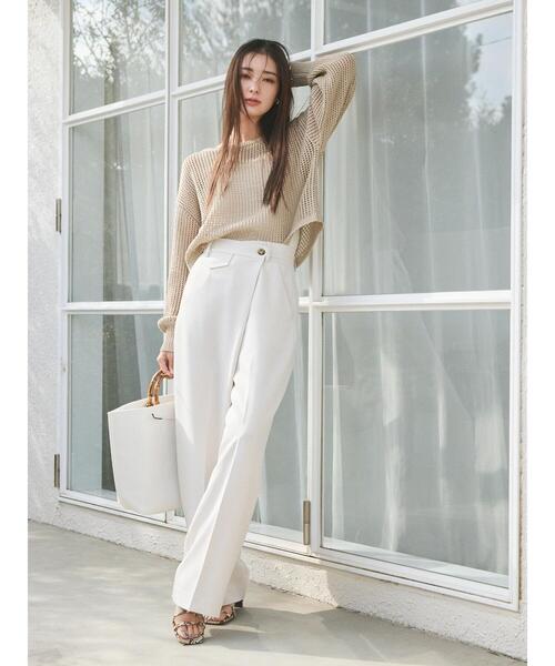 Te chichi（テチチ）の「【宮本茉由着用】スパンコールメッシュニット（ニット/セーター・レディース・ベージュ/ミント/オフホワイト・F）」の4枚目の写真