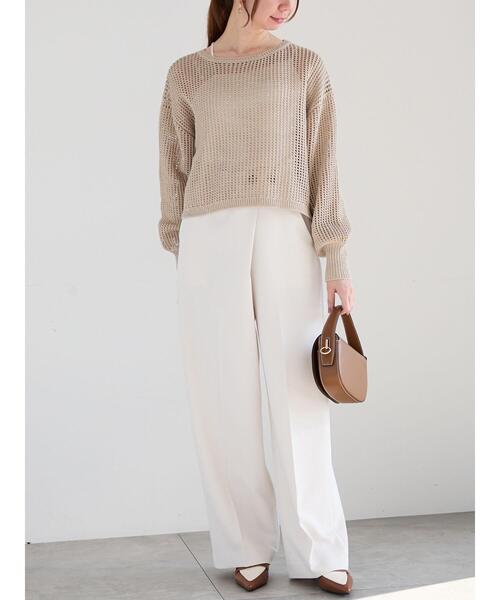 Te chichi（テチチ）の「【宮本茉由着用】スパンコールメッシュニット（ニット/セーター・レディース・ベージュ/ミント/オフホワイト・F）」の5枚目の写真