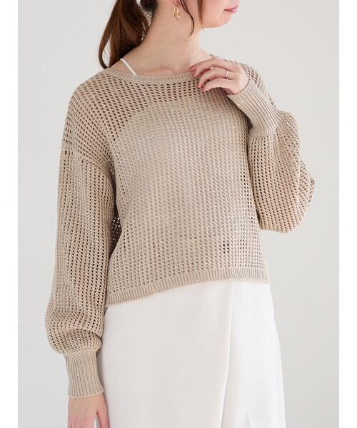 Te chichi（テチチ）の「【宮本茉由着用】スパンコールメッシュニット（ニット/セーター・レディース・ベージュ/ミント/オフホワイト・F）」の8枚目の写真