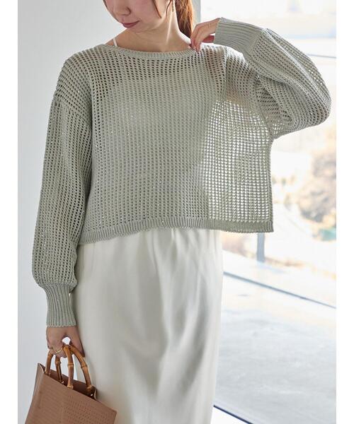 Te chichi（テチチ）の「【宮本茉由着用】スパンコールメッシュニット（ニット/セーター・レディース・ベージュ/ミント/オフホワイト・F）」の11枚目の写真