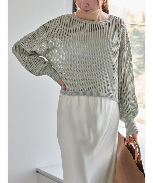 Te chichi（テチチ）の「【宮本茉由着用】スパンコールメッシュニット（ニット/セーター・レディース・ベージュ/ミント/オフホワイト・F）」の12枚目の写真