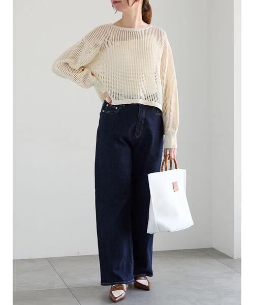 Te chichi（テチチ）の「【宮本茉由着用】スパンコールメッシュニット（ニット/セーター・レディース・ベージュ/ミント/オフホワイト・F）」の13枚目の写真