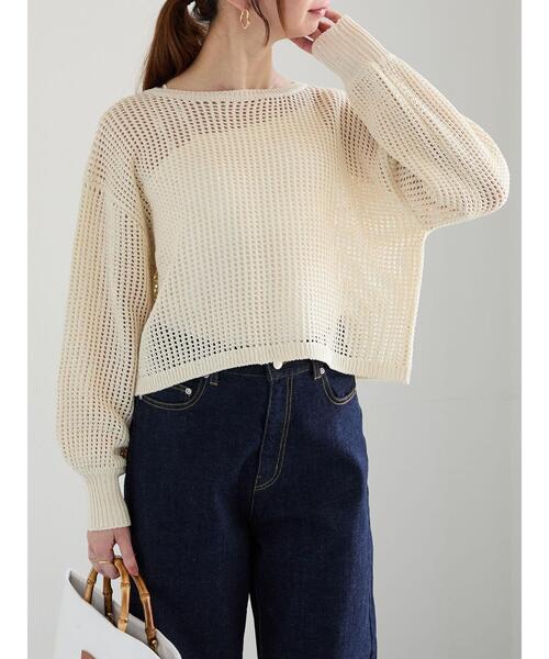 Te chichi（テチチ）の「【宮本茉由着用】スパンコールメッシュニット（ニット/セーター・レディース・ベージュ/ミント/オフホワイト・F）」の15枚目の写真