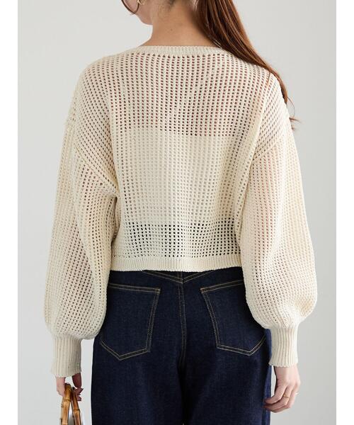 Te chichi（テチチ）の「【宮本茉由着用】スパンコールメッシュニット（ニット/セーター・レディース・ベージュ/ミント/オフホワイト・F）」の16枚目の写真