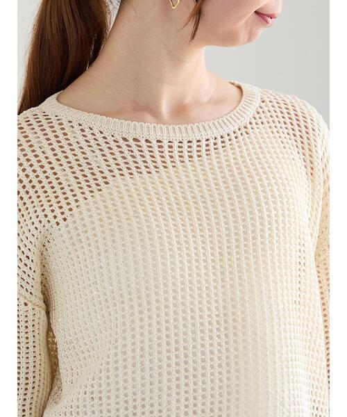 Te chichi（テチチ）の「【宮本茉由着用】スパンコールメッシュニット（ニット/セーター・レディース・ベージュ/ミント/オフホワイト・F）」の18枚目の写真