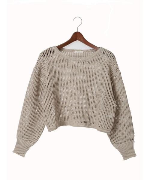 Te chichi（テチチ）の「【宮本茉由着用】スパンコールメッシュニット（ニット/セーター・レディース・ベージュ/ミント/オフホワイト・F）」の22枚目の写真