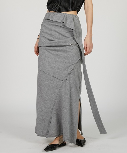 スカート DRAPED SKIRT レイヤードアシメドレープスカート / Layered Asymmetrical