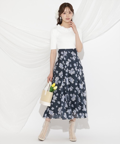WILLSELECTION(ウィルセレクション)の「フリル襟リブニット(ニット/セーター・レディース・オフホワイト/ブラック/ピンク・FREE)」の9枚目の写真