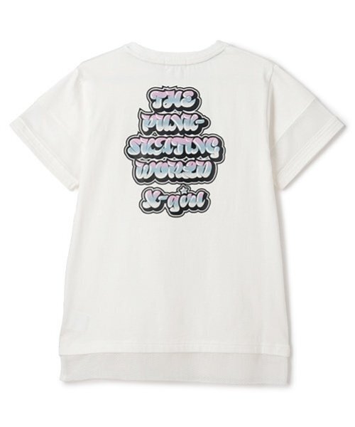 X-girl Stages（エックスガールステージス）の「グラフィティロゴメッシュ切替Tワンピース（ワンピース・キッズ・ライトブルー/ブラック/オフホワイト・130cm/140cm/120cm/100cm/110cm/90cm/80ｃｍ）」の6枚目の写真