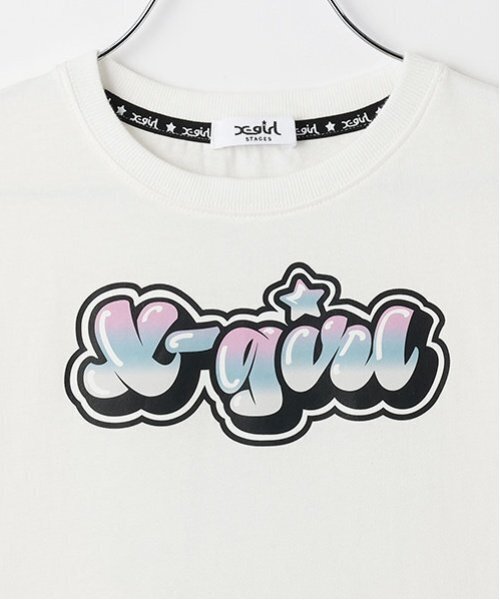 X-girl Stages（エックスガールステージス）の「グラフィティロゴメッシュ切替Tワンピース（ワンピース・キッズ・ライトブルー/ブラック/オフホワイト・130cm/140cm/120cm/100cm/110cm/90cm/80ｃｍ）」の7枚目の写真