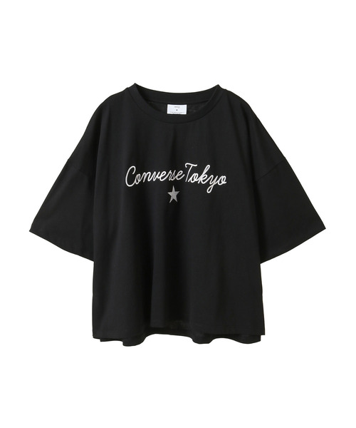 CONVERSE TOKYO(コンバーストウキョウ)の「LOGO EMBROIDERY OVERSIZED TEE(Tシャツ/カットソー・レディース・ピンク/ホワイト/ブラック・FREE)」の12枚目の写真