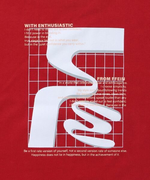 FFEIN（フェイン）の「【FFEIN（フェイン）】アートデザインショート丈Tシャツ / Tシャツ 短丈 クルーネック 半袖（Tシャツ/カットソー・メンズ・ブラック/ホワイト/アッシュグレー/レッド・SMALL/MEDIUM/LARGE）」の10枚目の写真