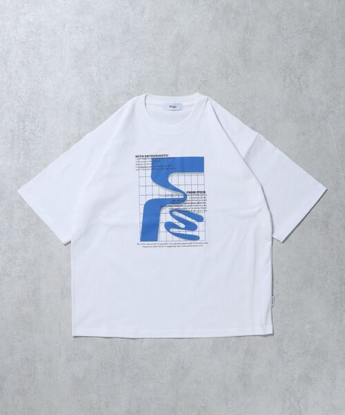 FFEIN(フェイン)の「【FFEIN(フェイン)】アートデザインショート丈Tシャツ / Tシャツ 短丈 クルーネック 半袖(Tシャツ/カットソー・メンズ・ブラック/ホワイト/アッシュグレー/レッド/モカ/ライトブルー・SMALL/MEDIUM/LARGE)」の12枚目の写真