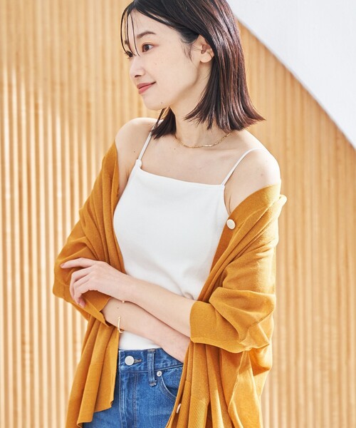 セール】スクエアリブカップ付きキャミソール（Tシャツ