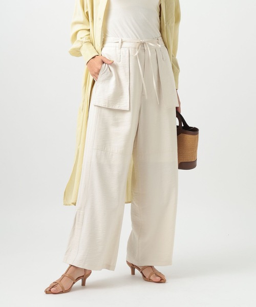 極上　ざっくりゆったりサマになるホワイト セール】[リラクシーなシルエット]ポケットイージーパンツ