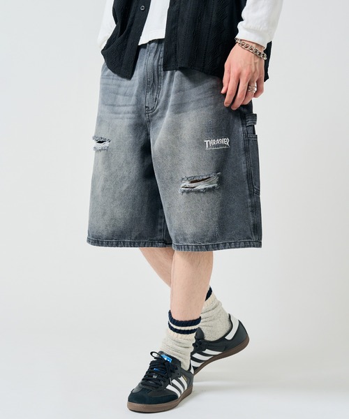 THRASHER(スラッシャー)の「【THRASHER】ペインターデニムショーツ 017060(その他パンツ・メンズ・サックスブルー/ブラック系1/ブラック系その他2/ブルー系その他2/ブルー系その他/ブラック系その他3・LL/L/M)」の2枚目の写真