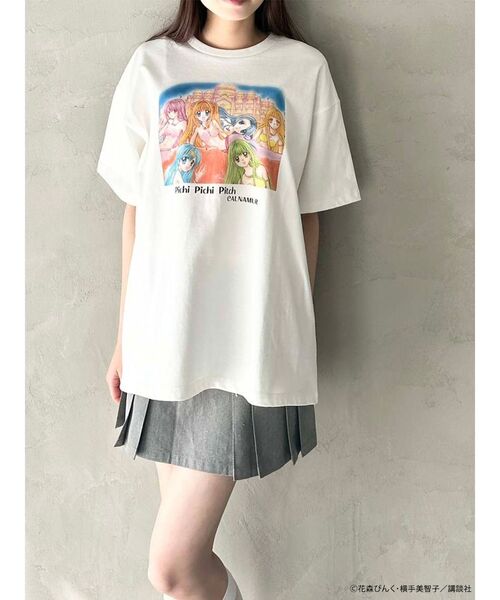 CALNAMUR（カルナムール）の「【ぴちぴちピッチコラボ】ぴちぴちピッチTシャツ（Tシャツ/カットソー・レディース・ホワイト/チャコールグレー/ブルー・FREE）」の4枚目の写真