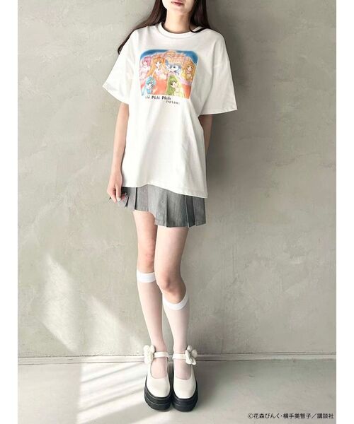 CALNAMUR（カルナムール）の「【ぴちぴちピッチコラボ】ぴちぴちピッチTシャツ（Tシャツ/カットソー・レディース・ホワイト/チャコールグレー/ブルー・FREE）」の5枚目の写真