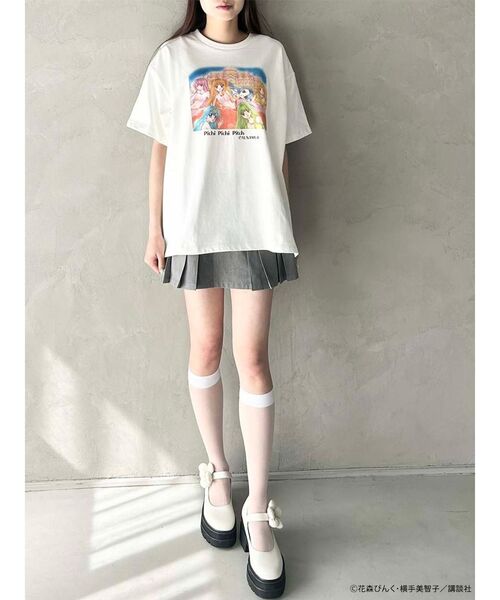 CALNAMUR（カルナムール）の「【ぴちぴちピッチコラボ】ぴちぴちピッチTシャツ（Tシャツ/カットソー・レディース・ホワイト/チャコールグレー/ブルー・FREE）」の6枚目の写真