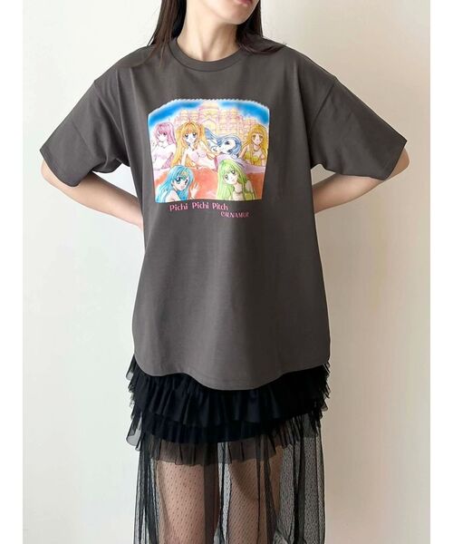 CALNAMUR（カルナムール）の「【ぴちぴちピッチコラボ】ぴちぴちピッチTシャツ（Tシャツ/カットソー・レディース・ホワイト/チャコールグレー/ブルー・FREE）」の8枚目の写真