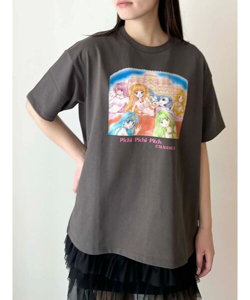 CALNAMUR（カルナムール）の「【ぴちぴちピッチコラボ】ぴちぴちピッチTシャツ（Tシャツ/カットソー・レディース・ホワイト/チャコールグレー/ブルー・FREE）」の9枚目の写真