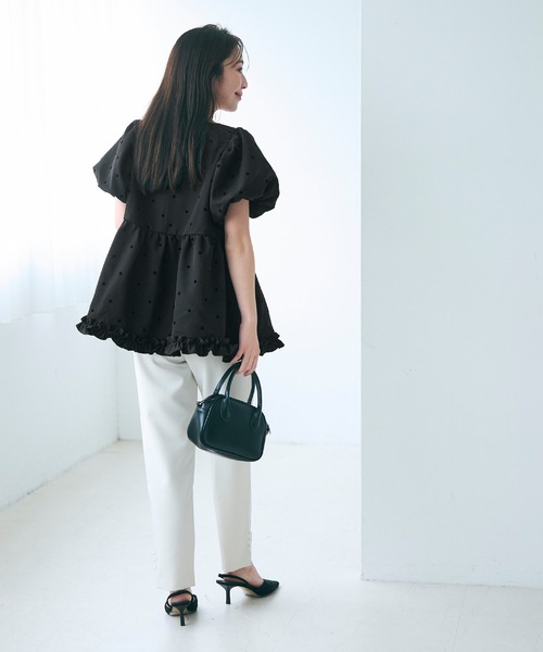 セール】【WEB限定セール】フロッキードットブラウス（シャツ/ブラウス