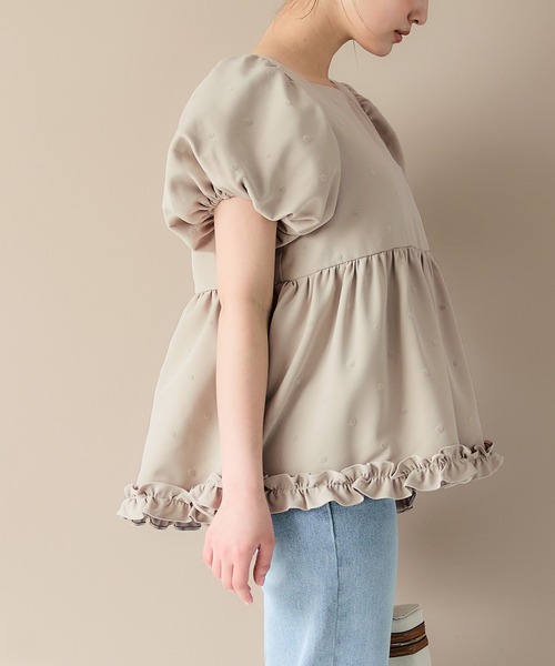 coca(coca)(コカ)の「【WEB限定セール】フロッキードットブラウス(シャツ/ブラウス・レディース・ベージュ/ブラック・M/L)」の8枚目の写真