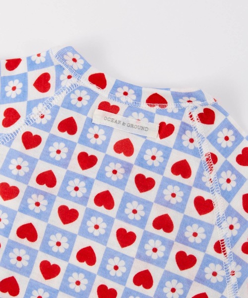 Ocean&Ground(オーシャン&グラウンド)の「コンビ肌着 Heart&Flower(肌着・キッズ・ブルー/ライトグリーン・60)」の9枚目の写真
