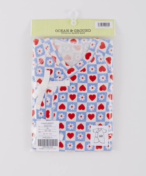 Ocean&Ground(オーシャン&グラウンド)の「コンビ肌着 Heart&Flower(肌着・キッズ・ブルー/ライトグリーン・60)」の12枚目の写真