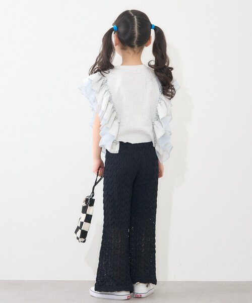 CIAOPANIC TYPY（チャオパニックティピー）の「【KIDS】ドッキングフリルチュールロゴTEE（Tシャツ/カットソー・キッズ・ネイビー/レッド/グレー/オフホワイト/チャコールグレー・X-LARGE/XX-LARGE/LARGE/SMALL/MEDIUM）」の10枚目の写真